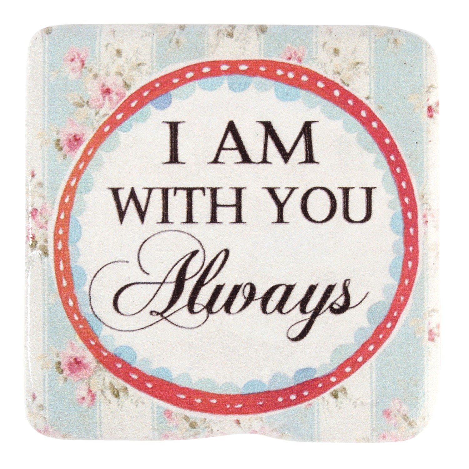 Keramický podtácek s růžemi a nápisem Always - 9*1*9 cm Clayre & Eef Keramický podtácek s růžemi a nápisem Always - 9*1*9 cm Clayre & Eef