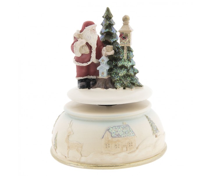 Hudební box Santa - Ø 11*15 cm Clayre & Eef