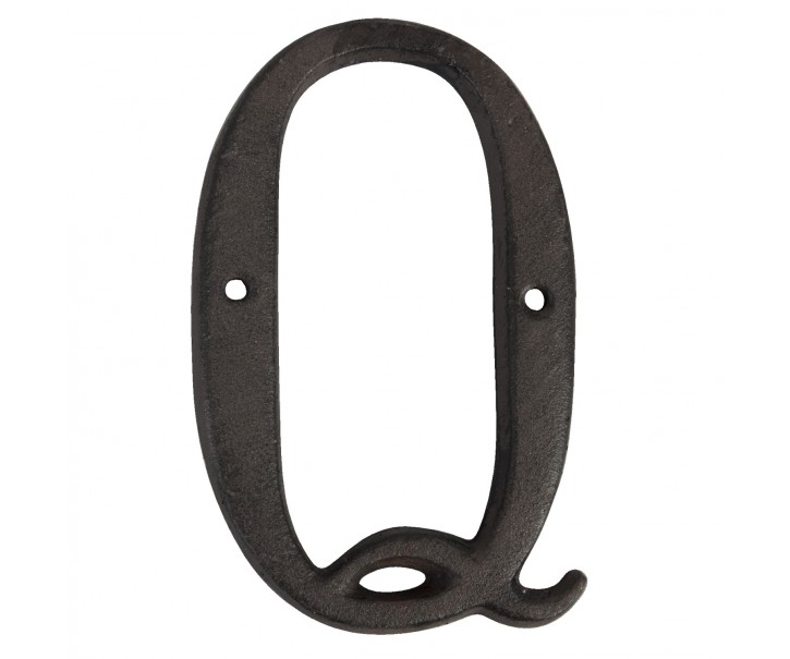 Nástěnné kovové písmeno Q - 13 cm Clayre & Eef