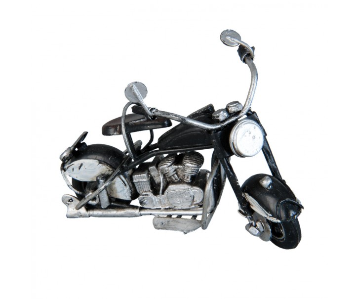 Kovový retro model černé motorky - 11*6*7 cm Clayre & Eef