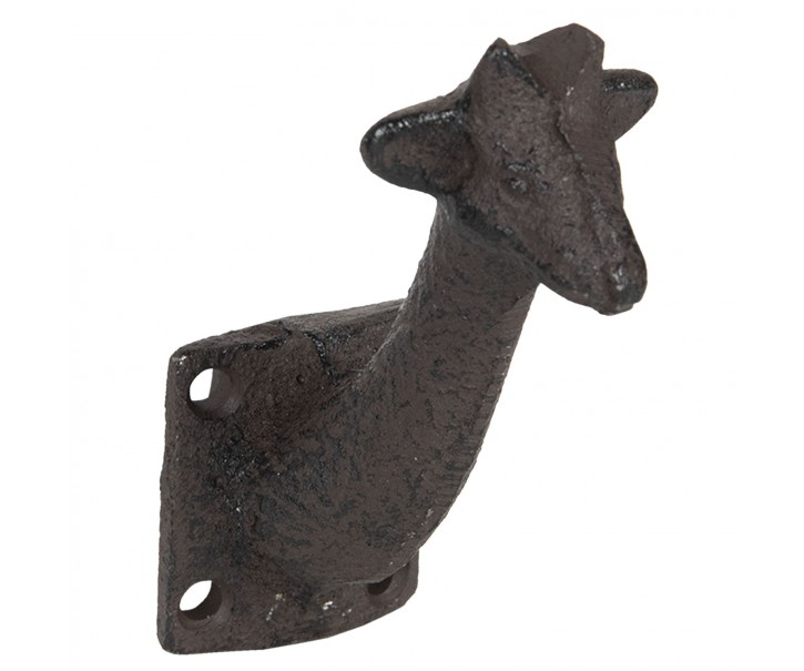 Hnědý nástěnný háček Žirafa - 10*4*7 cm Clayre & Eef