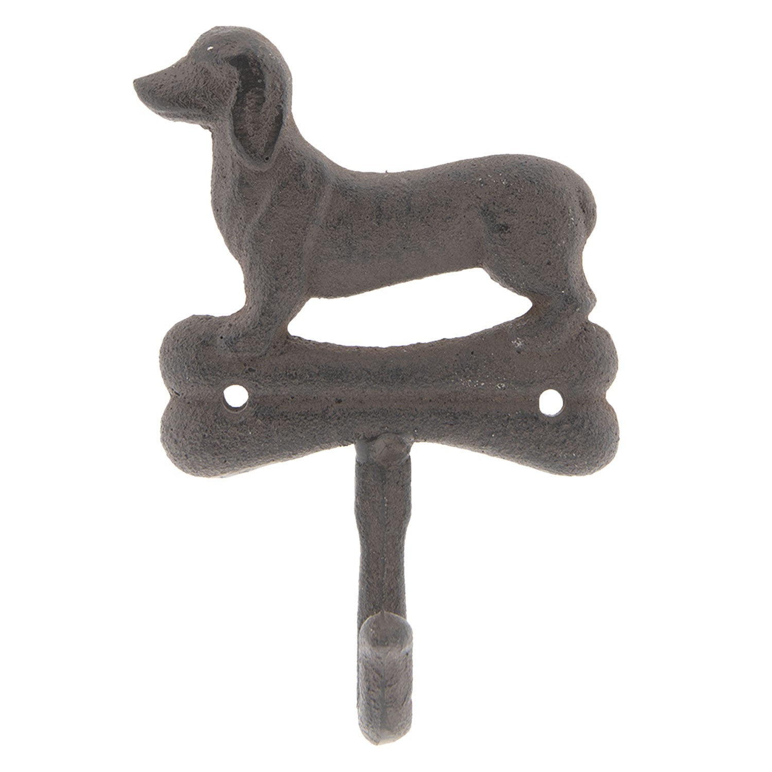 Kovový nástěnný háček Pes s kostičkou - 10*4*15 cm Clayre & Eef Kovový nástěnný háček Pes s kostičkou - 10*4*15 cm Clayre & Eef