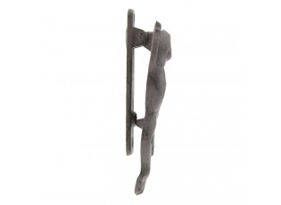 Hnědé litinové klepadlo ve tvaru žáby - 9*4*16 cm