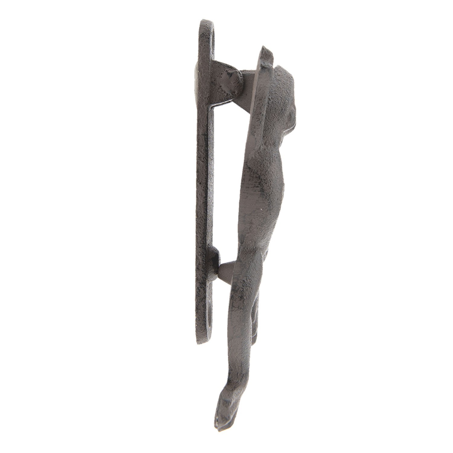 Hnědé litinové klepadlo ve tvaru žáby - 9*4*16 cm Clayre & Eef Hnědé litinové klepadlo ve tvaru žáby - 9*4*16 cm Clayre & Eef