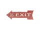 Červená plechová cedule Exit - 46*15 cm Clayre & Eef