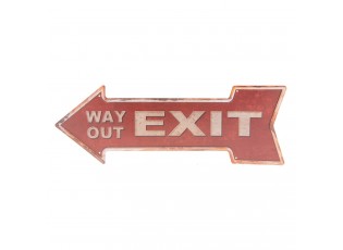 Červená plechová cedule Exit - 46*15 cm