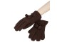 Hnědé rukavice s bambulkami - 8*22 cm Clayre & Eef
