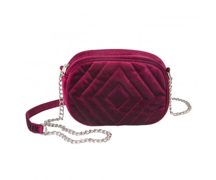 Burgundy kabelka přes rameno na řetízku - 20*7*15 cm Clayre & Eef