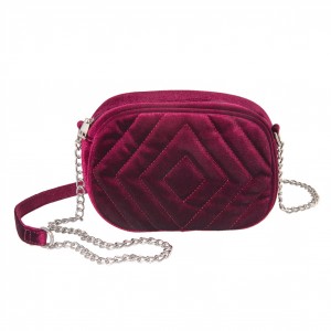 Burgundy kabelka přes rameno na řetízku - 20*7*15 cm