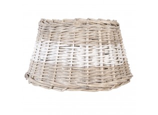 Ratanové stínidlo s bílým pruhem - Ø 38*22 cm / E27