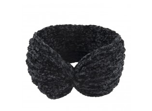 Černá dámská žinilková čelenka Peppe - 22*12 cm