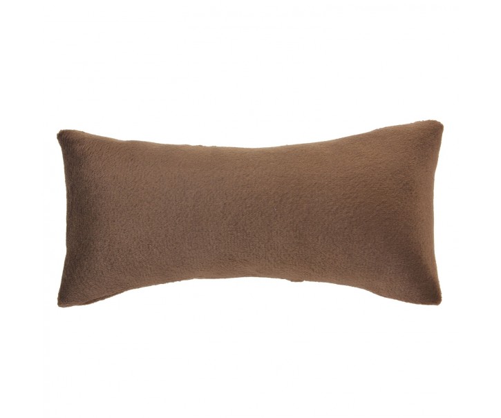 Hnědý chlupatý polštář Velvet na náramky - 13*7 cm Clayre & Eef