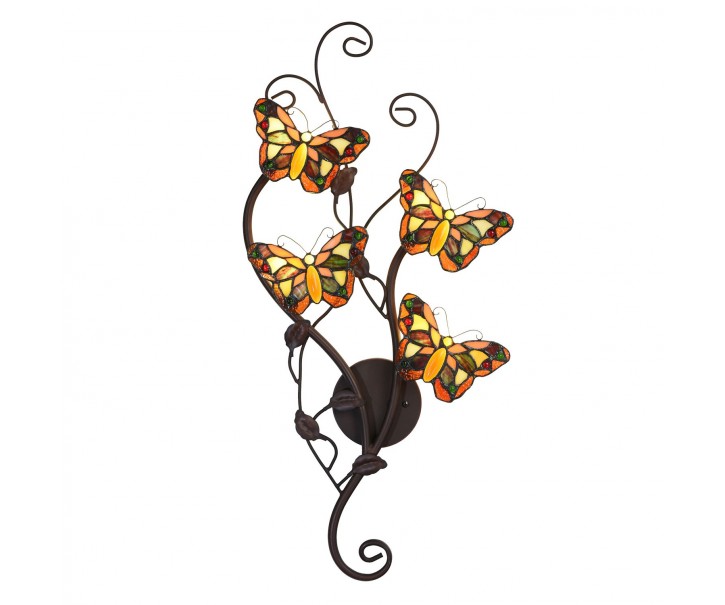 Nástěnná lampa Tiffany Papillons - 32*68 cm G4/4*2W Clayre & Eef