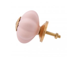 Nábytková úchytka v designu růžovo-zlaté květiny – Ø 4*4 cm