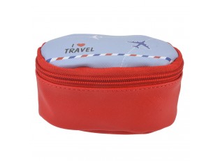Červený toaletní kufřík I Love Travel - 12*8*6 cm