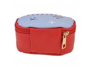 Červený toaletní kufřík I Love Travel - 12*8*6 cm