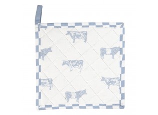 Bavlněná podložka s modrým potiskem Life with Cows - 20*20 cm