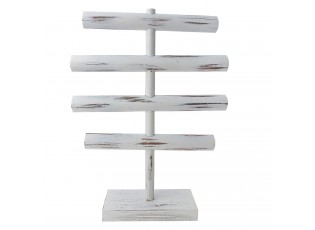 Bílý antik dřevěný stojan na náramky - 44*33 cm