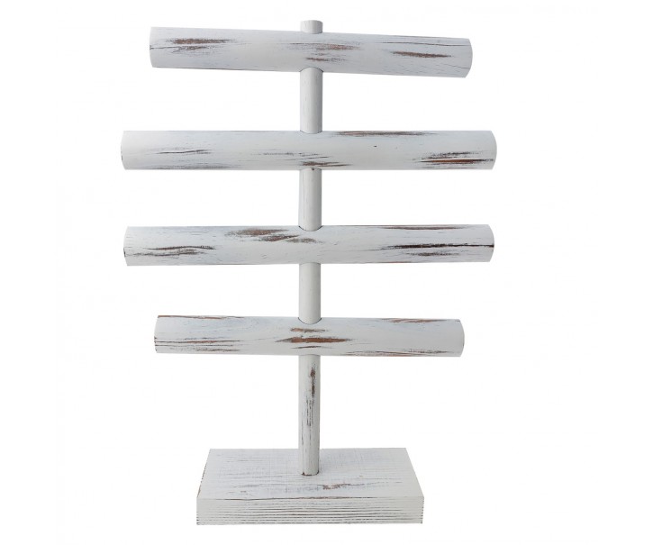 Bílý antik dřevěný stojan na náramky - 44*33 cm Clayre & Eef