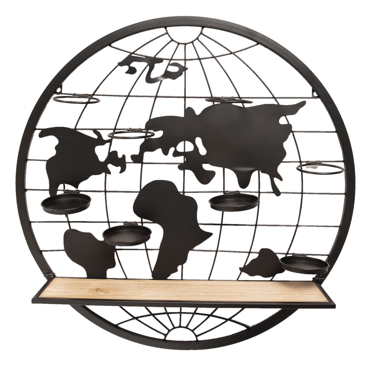 Nástěnná kulatá polička World - Ø 70*14 cm Clayre & Eef Nástěnná kulatá polička World - Ø 70*14 cm Clayre & Eef