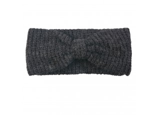 Antracitová pletená čelenka do vlasů - 10*23 cm