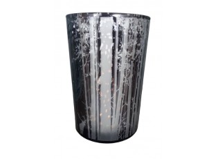  Veliký skleněný svícen Trees smoke - Ø 12*18cm 
