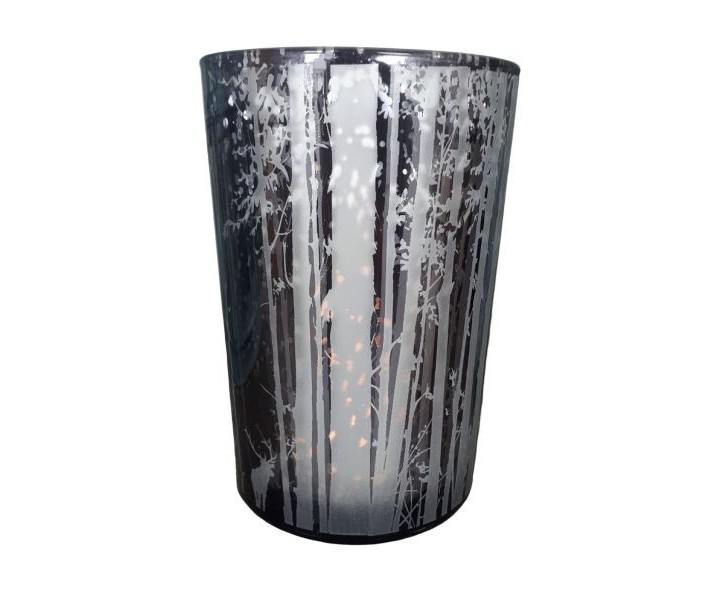  Veliký skleněný svícen Trees smoke - Ø 12*18cm Colmore by Diga