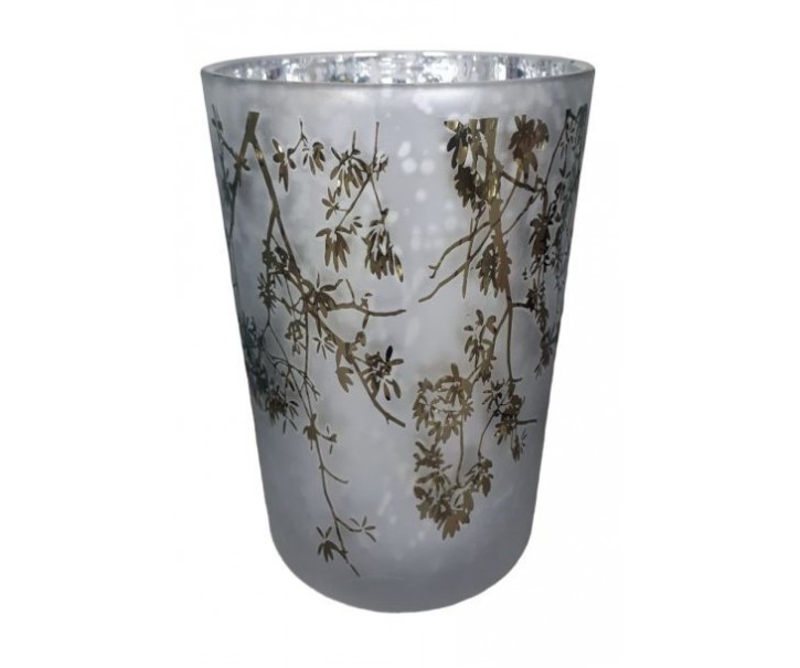  Veliký skleněný svícen Branches white - Ø 12*18cm Colmore by Diga