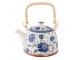 Porcelánová konvička s modrými květy a se sítkem - Ø 14*14 cm / 0,7L Clayre & Eef