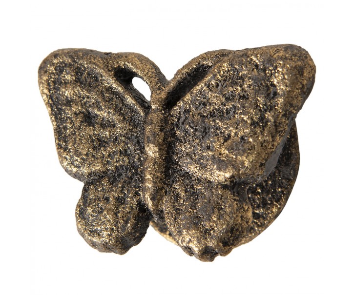 Zlatá vintage úchytka ve tvaru motýla - 8*5*3 cm Clayre & Eef