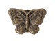 Zlatá vintage úchytka ve tvaru motýla - 8*5*3 cm Clayre & Eef