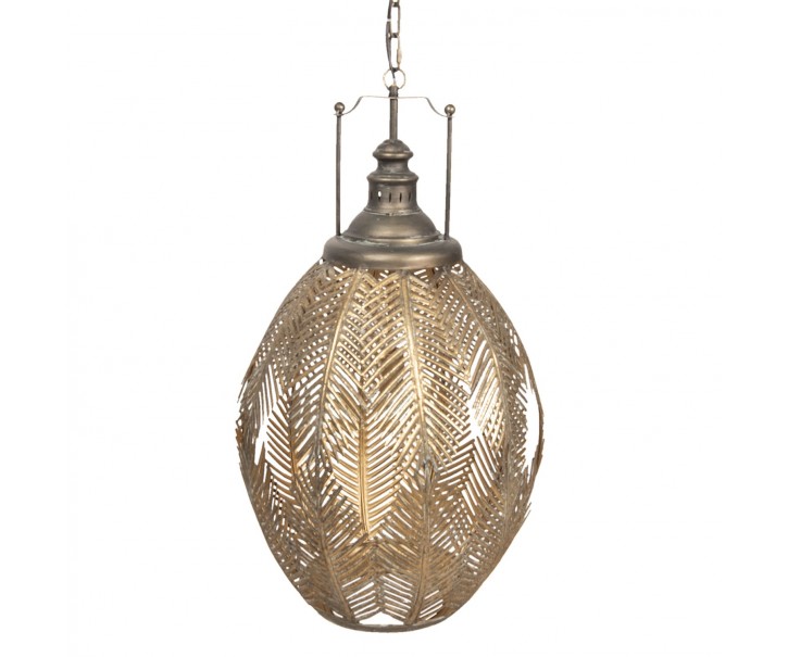Zlatá kovová závěsná lampa Baldoin - 45*45*77/186 cm E27/max 1*40W Clayre & Eef