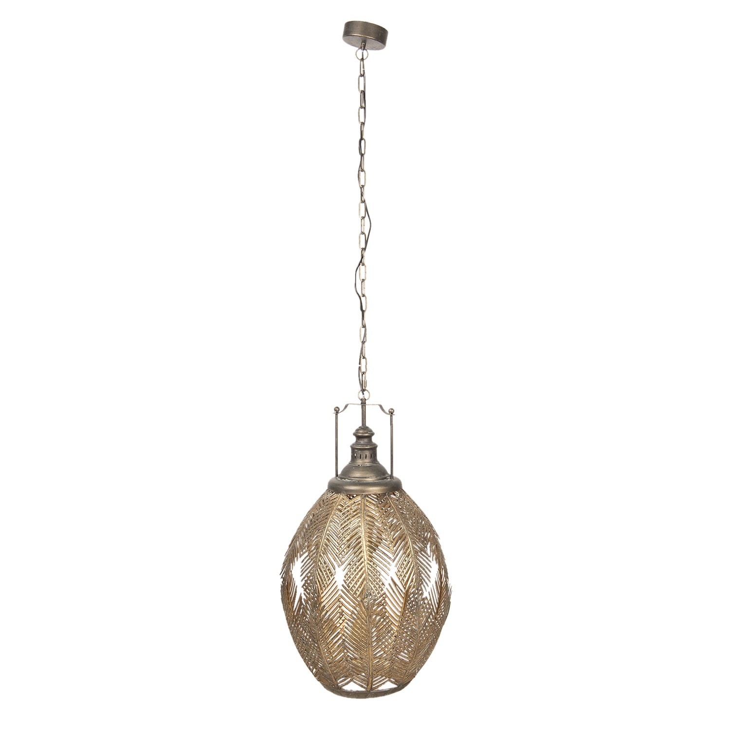 Zlatá kovová závěsná lampa Baldoin - 45*45*77/186 cm E27/max 1*40W Clayre & Eef Zlatá kovová závěsná lampa Baldoin - 45*45*77/186 cm E27/max 1*40W Clayre & Eef