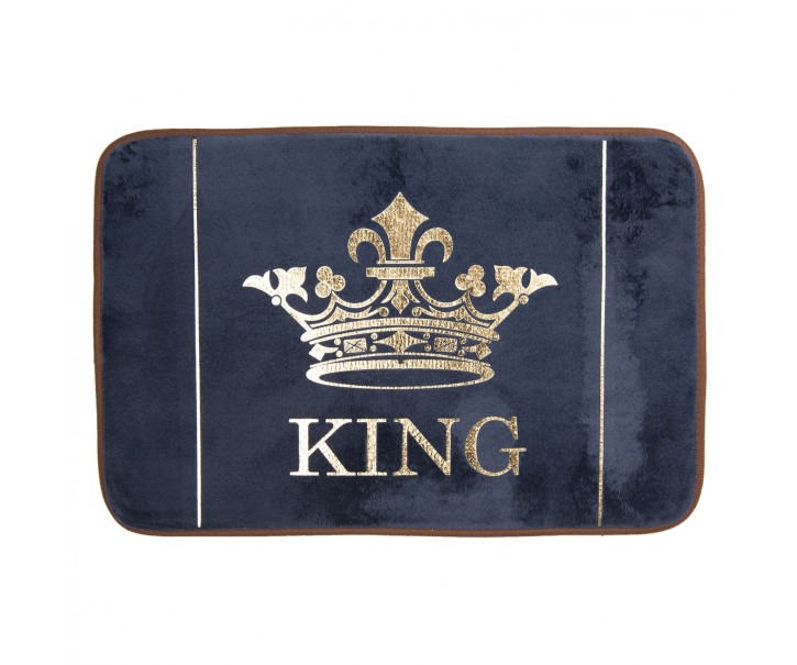 Tmavě modrá koupelnová předložka King - 60*40*1 cm Clayre & Eef