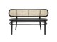 Černá retro dřevěná lavice Webbing - 121*45*74 cm HKLIVING