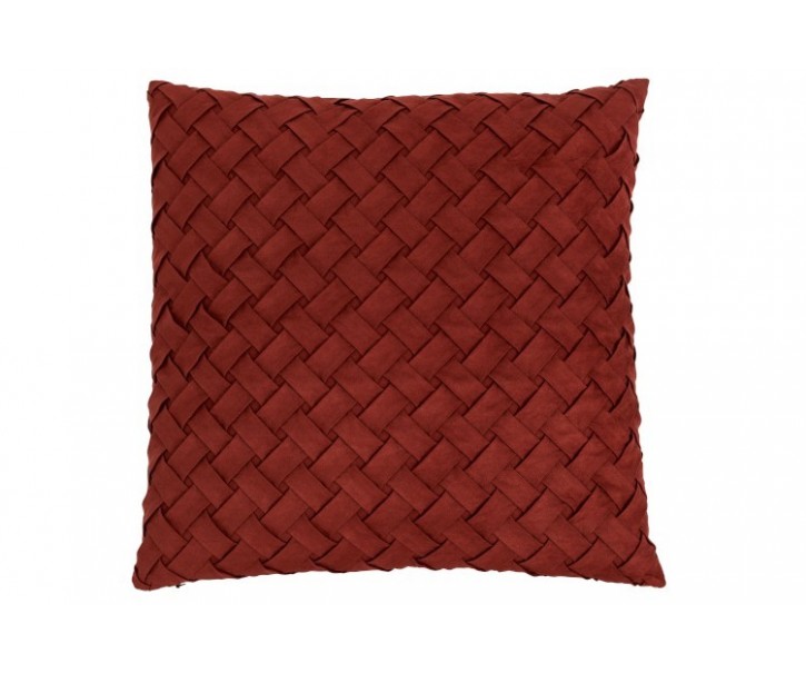 Vínový proplétaný polštář Rust - 43*43 cm J-Line by Jolipa