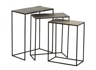 Set 3 kovových stolků Rectangular - 53*66*29 cm
