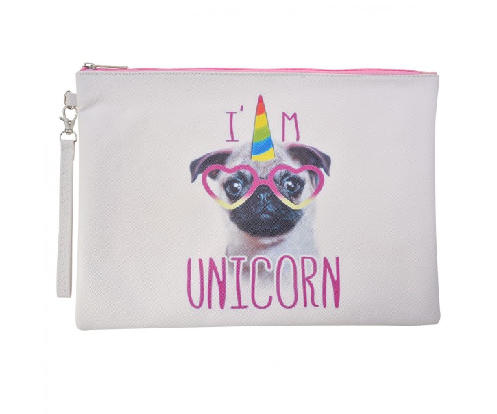 Toaletní taška Unicorn s pejskem L - 34*24 cm Clayre & Eef