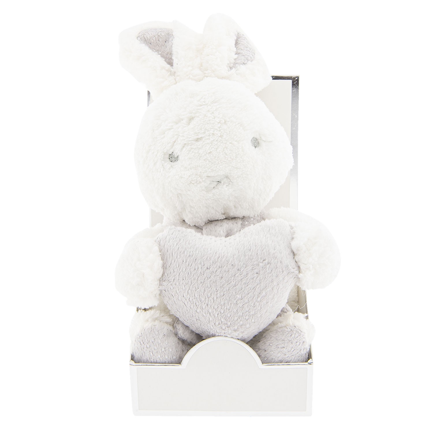 Bílý plyšový králík se srdíčkem - 15*10*15 cm Clayre & Eef Bílý plyšový králík se srdíčkem - 15*10*15 cm Clayre & Eef