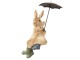 Dekorace sedící králíci pod deštníkem - 10*9*19 cm Clayre & Eef