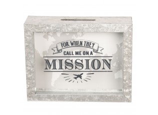Kovová pokladnička Mission - 18*5*14 cm