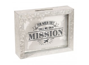 Kovová pokladnička Mission - 18*5*14 cm
