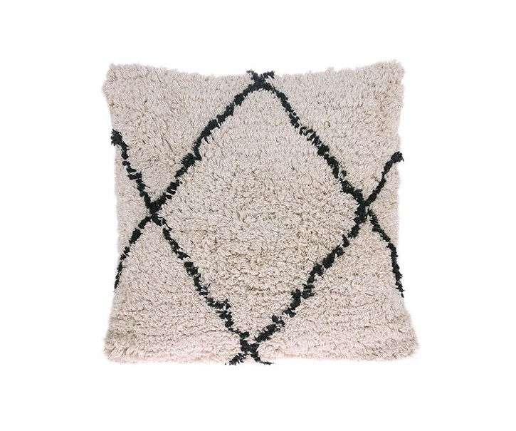 Béžovo-krémový polštář s třásněmi Diamond- 50*50cm HKLIVING