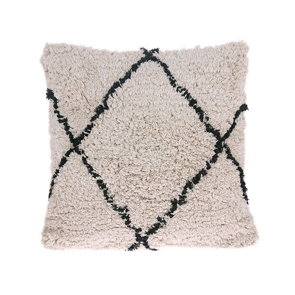 Béžovo-krémový polštář s třásněmi Diamond- 50*50cm