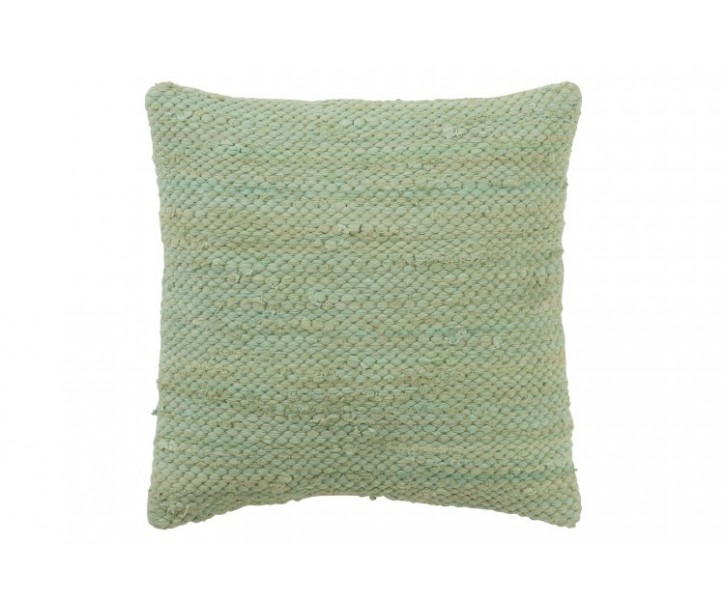 Zelený háčkovaný polštář z bavlny Crocheted - 45*45 cm J-Line by Jolipa