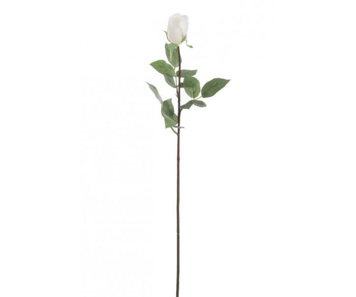 Dlouhá bílá umělá růže Rose - 12,5*74 cm J-Line by Jolipa