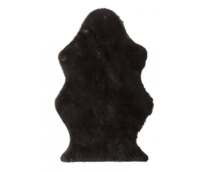 Černá chlupatá kožešina Pelt - 95*60 cm J-Line by Jolipa