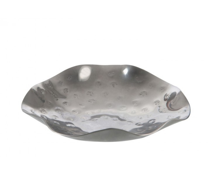 Stříbrný svícen na čajové svíčky Irregular - Ø 15*3 cm J-Line by Jolipa