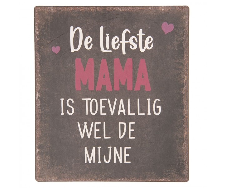 Nástěnná kovová cedule Liefste Mama - 13*15 cm Clayre & Eef