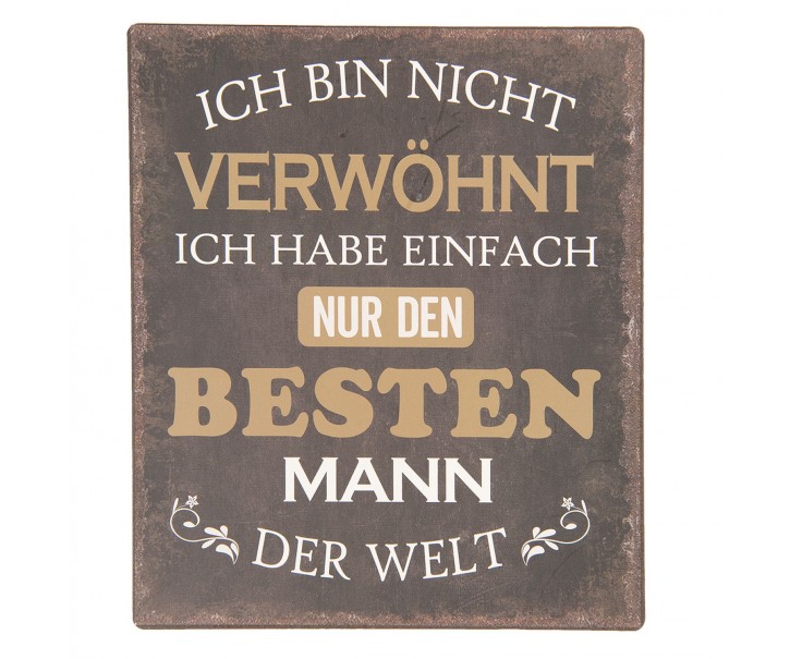 Nástěnná kovová cedule Besten Mann - 13*15 cm Clayre & Eef